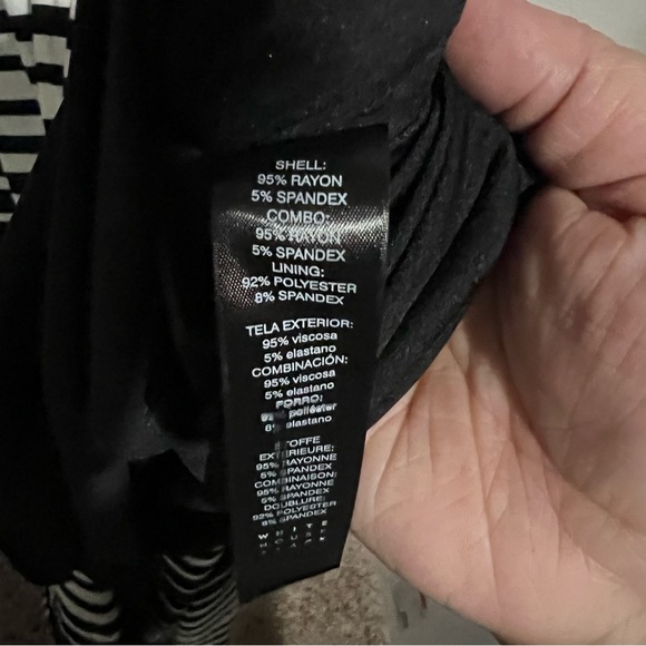 WHBM Black White Striped Illusion Side Slits Maxi Dress - Picture 7 of 9